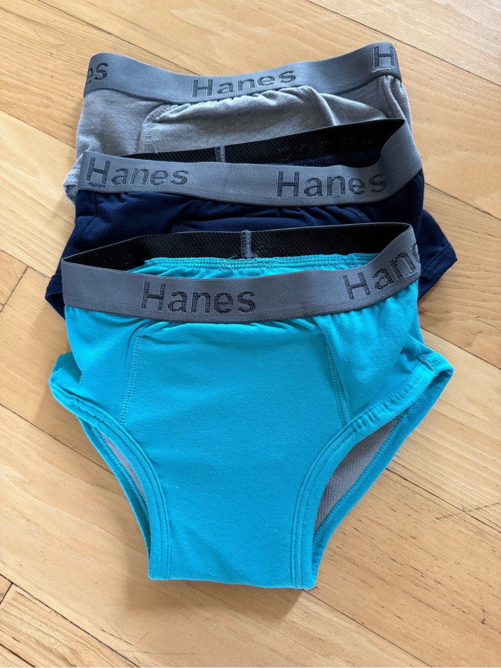 Hanes Overnight Kids Underwear 3-Pack - Blue, Navy, Gray